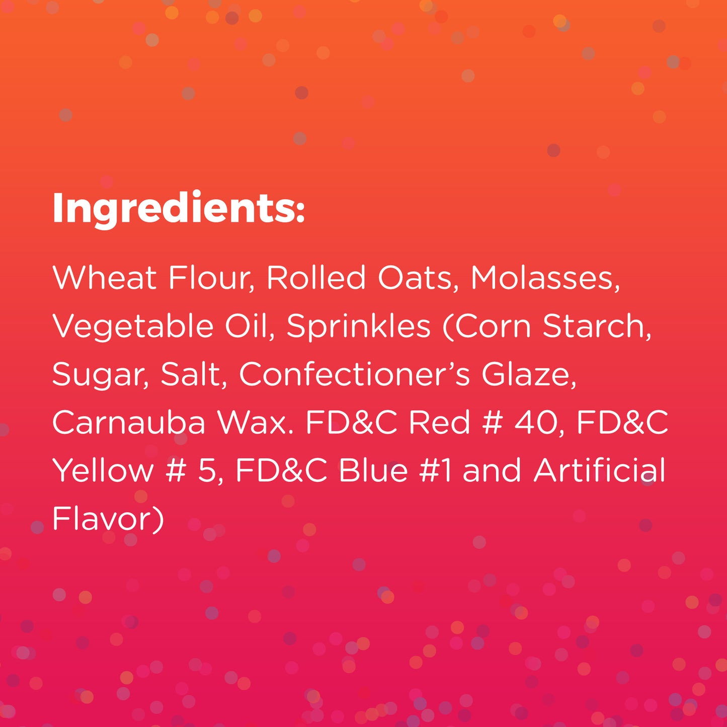 List of ingredients 