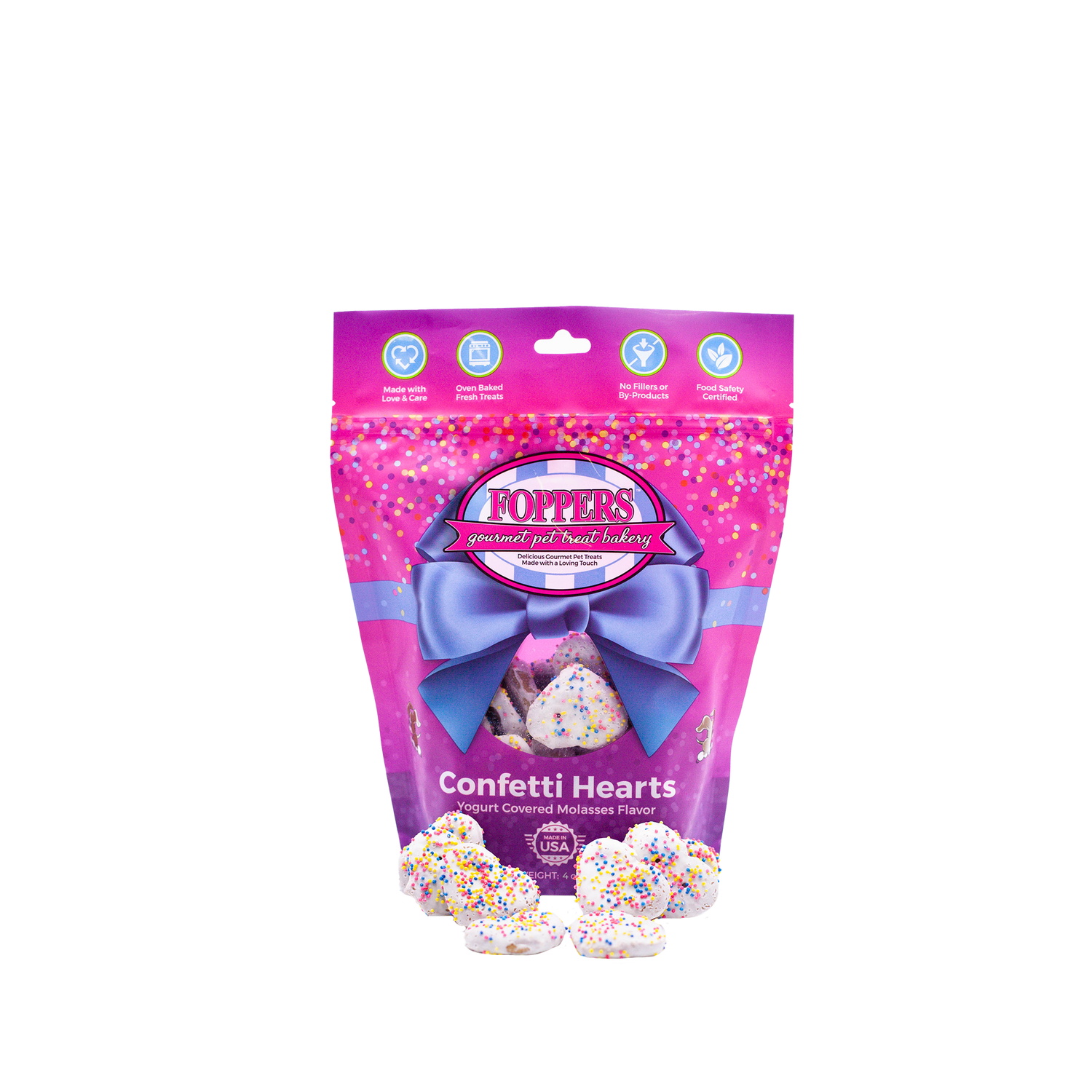 Yogurt coated dog treat bag.